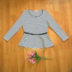Supre Striped Peplum Top